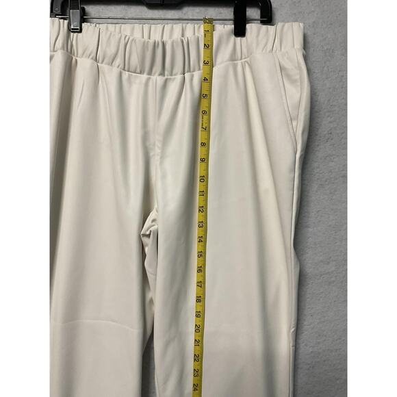 Lisadnyc The Drop Pants Womens 2XL Cream Faux Leather Pull On High Rise Pockets - Picture 5 of 11